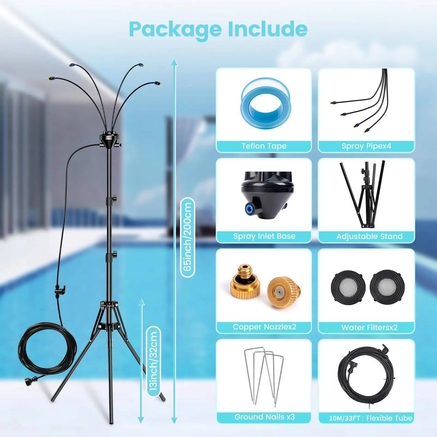 Portable Outdoor Cooling Mist Sprayer Stand