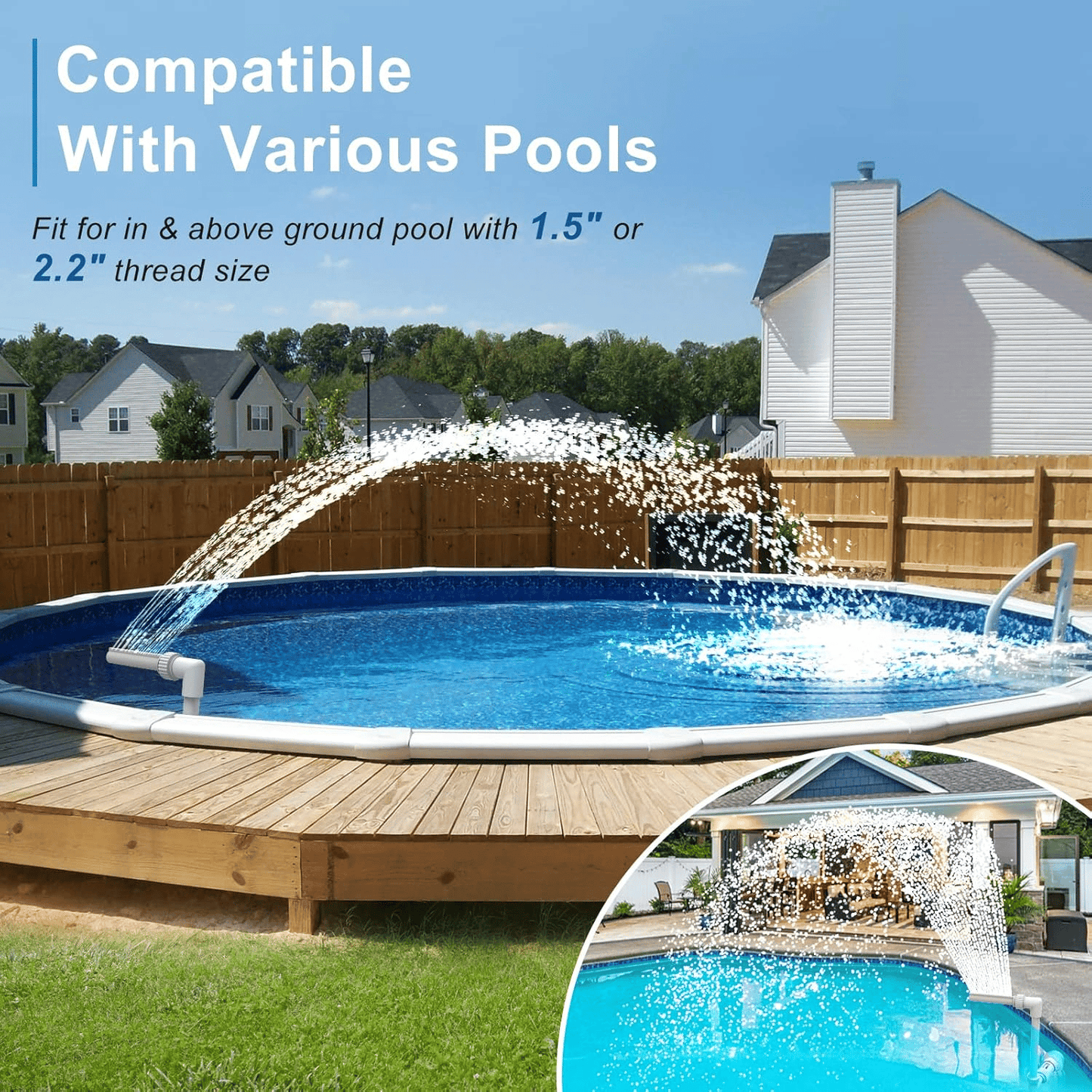Pool Fountain Waterfall Sprayer – Easy Install Pool Water Feature