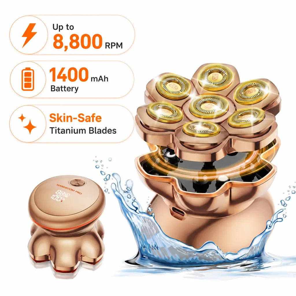πͺ 7D Electric Head Shaver for Men | Wet & Dry Rotary Razor