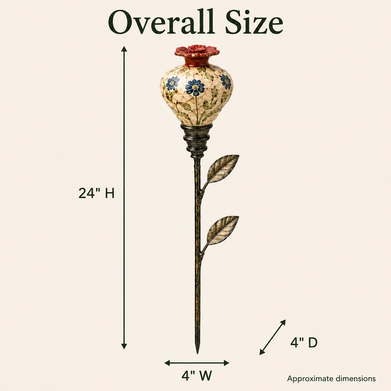 🌺 Ceramic Hummingbird Feeder Garden Stake for Outdoor Décor