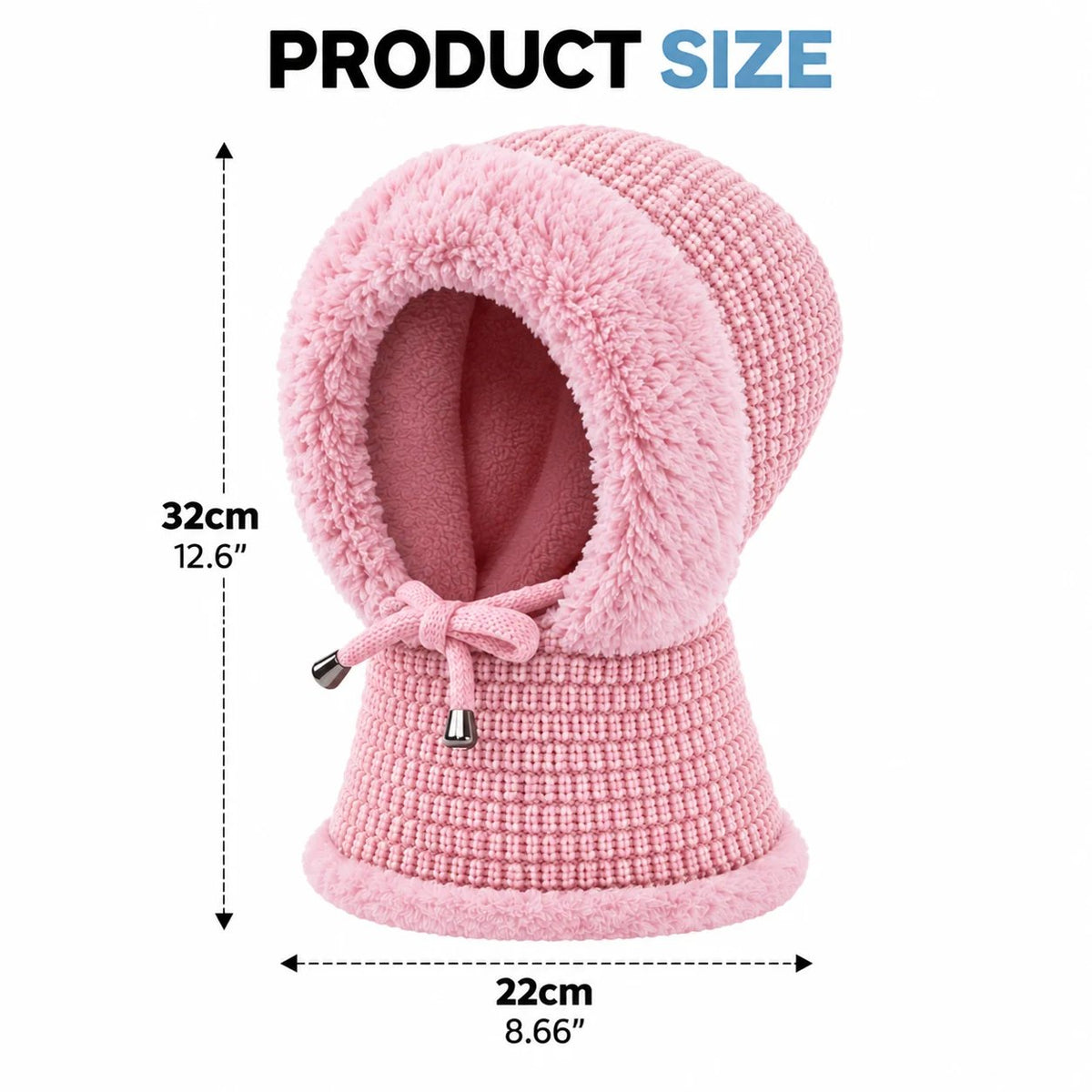 ❄️ 3-in-1 Winter Beanie – Plush Hat, Face Cover & Neck Warmer 🧣