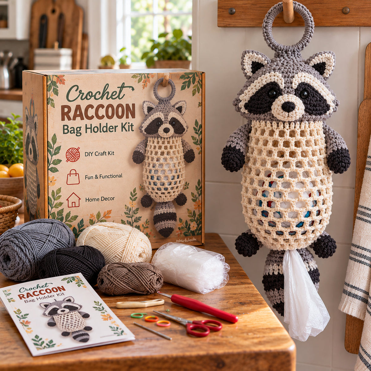 🧶 Crochet Animal Bag Holder DIY Kit ✨ Cute & Functional Hanging Storage Craft Kit