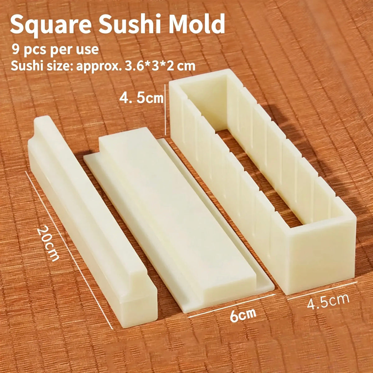 🍣 Multi-Shape Homemade Sushi Maker & Slicer Mold – 9-Piece Pro Roller Set 🍙