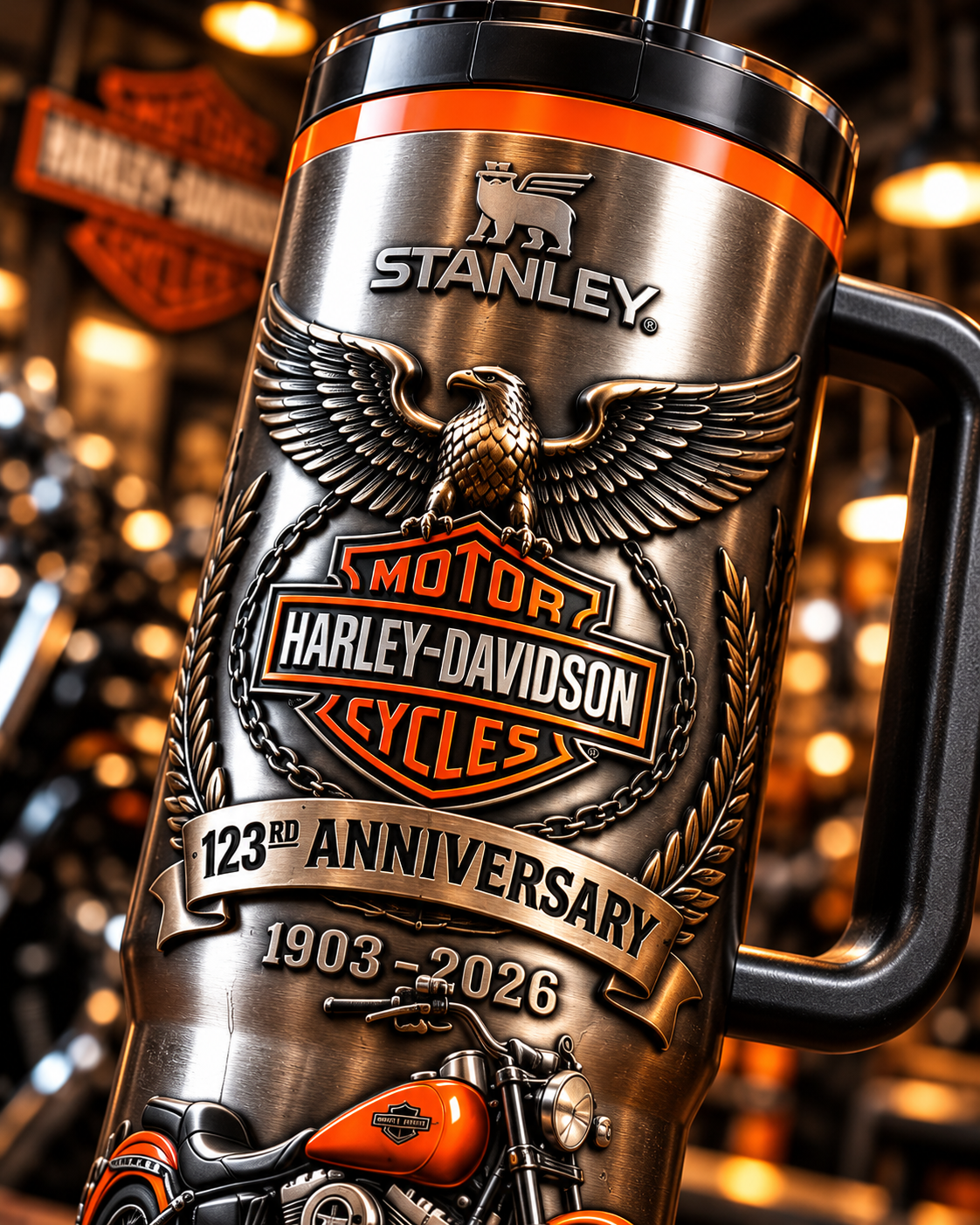 🏍️ 123rd Anniversary 1903-2026 Motorcycle Tumbler (30oz & 40oz)