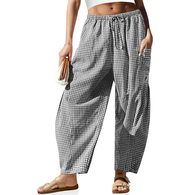 🛍️ Women's High-Waisted Wide-Leg Plaid Pants 💫