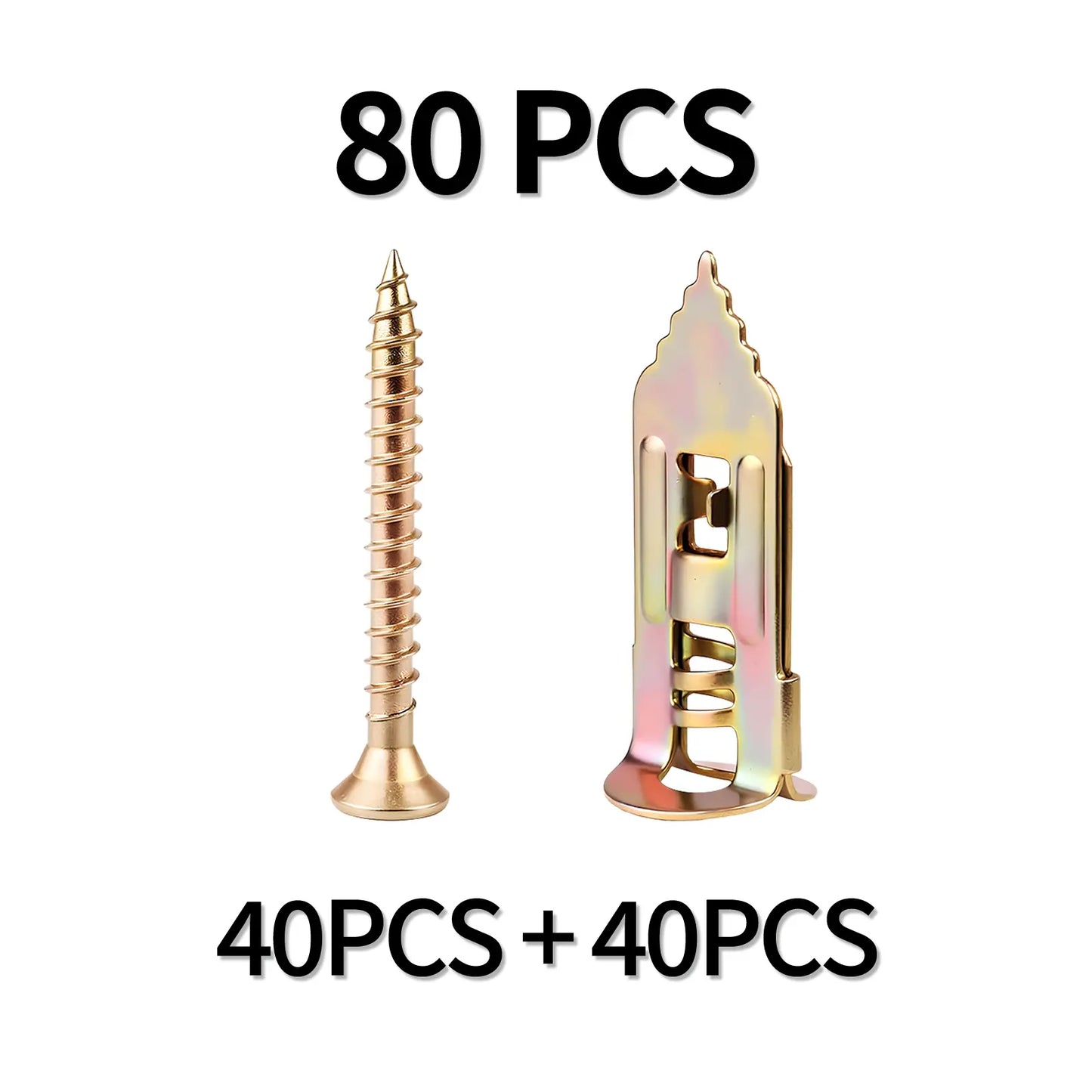 SOPAMI 80pcs Heavy Duty Self-Drilling Wall Anchor Kit