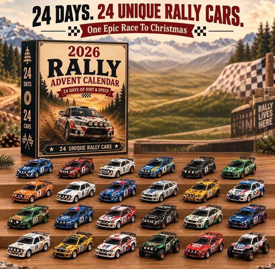 ๐๏ธ Rallye-Adventskalender 2026 โ 24 Tage voller Tempo & Action, 24 Rallyeautos zum Sammeln