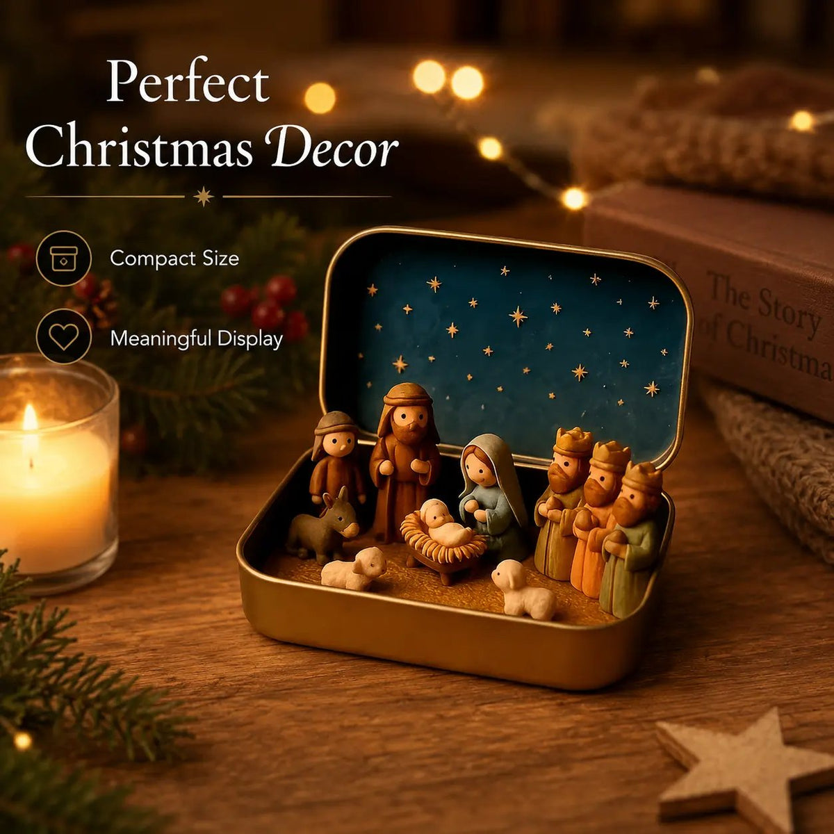 ✝️🌟Mini Nativity Scene Keepsake Tin — Pocket-Sized Christmas Holy Family Set