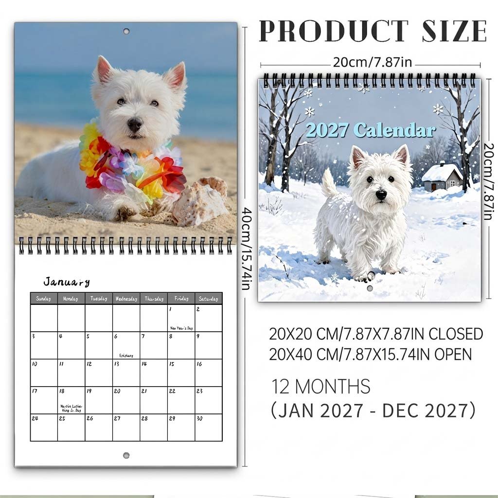 πΆ 2027 West Highland White Terrier Calendar β 12 Months of Charming Dog Portraits & Happy Moments