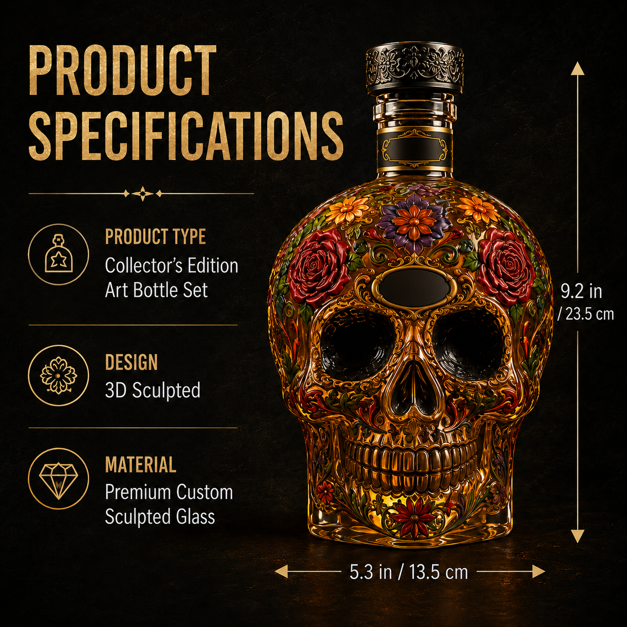🔥🍷Limited edition Day of the Dead tequila bottle🎁