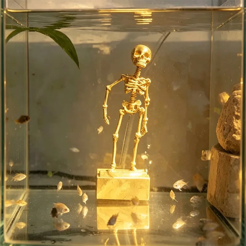 π Dancing Skeleton Aquarium Ornament β Halloween Bubble Tank Decor π