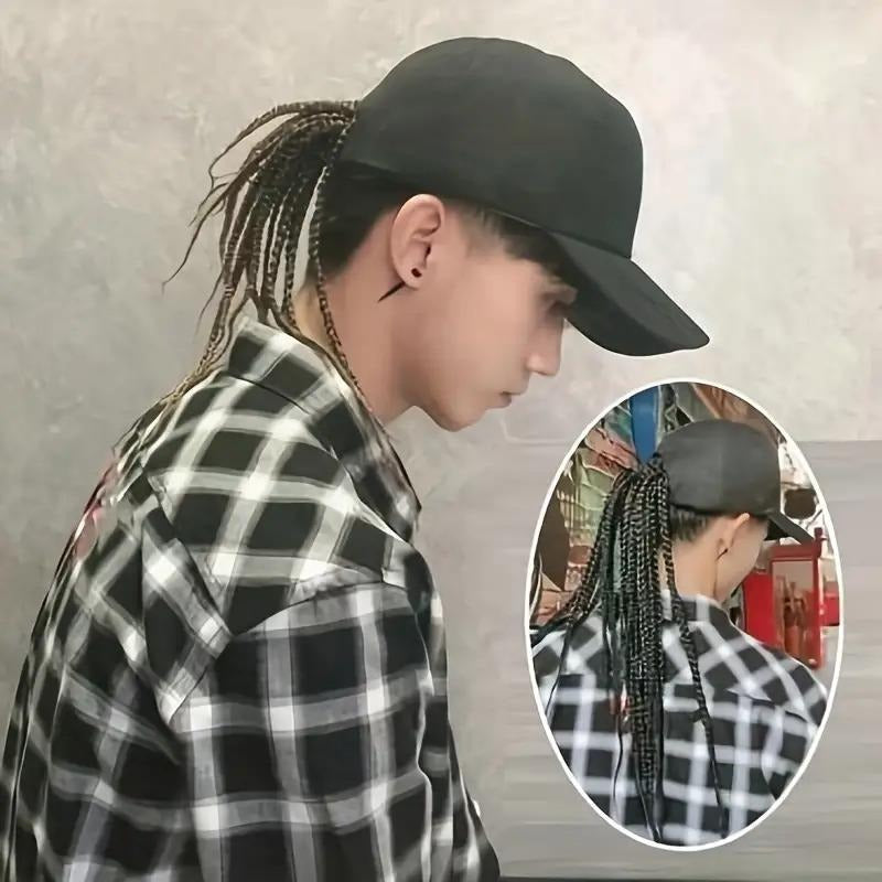 Hip-Hop Punk Baseball Cap with Braided Dreadlock Wig – Adjustable Snapback