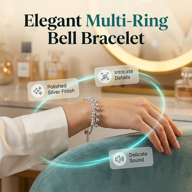 π Adjustable Silver Bell Bangle β Lightweight Charm Bracelet for Everyday Shine