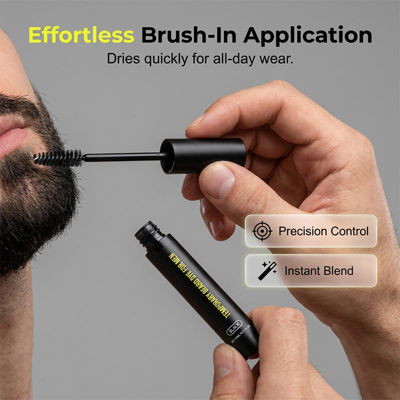 🧔 Instant Temporary Beard & Eyebrow Dye Wand - Gray Coverage for Men 🖤