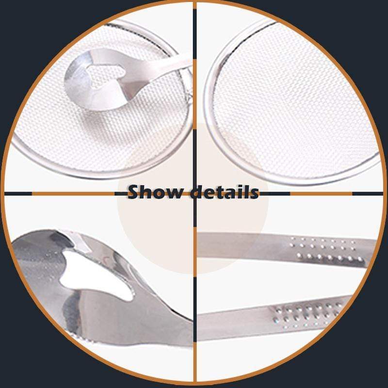 🍳 2-in-1 Stainless Steel Strainer Tongs - High Heat Deep Fry Filter Tongs 🍟