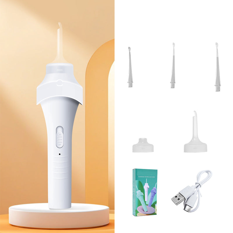π LED Ear Wax Vacuum Cleaner with 65 kPa Suction & Washable Silicone Tips