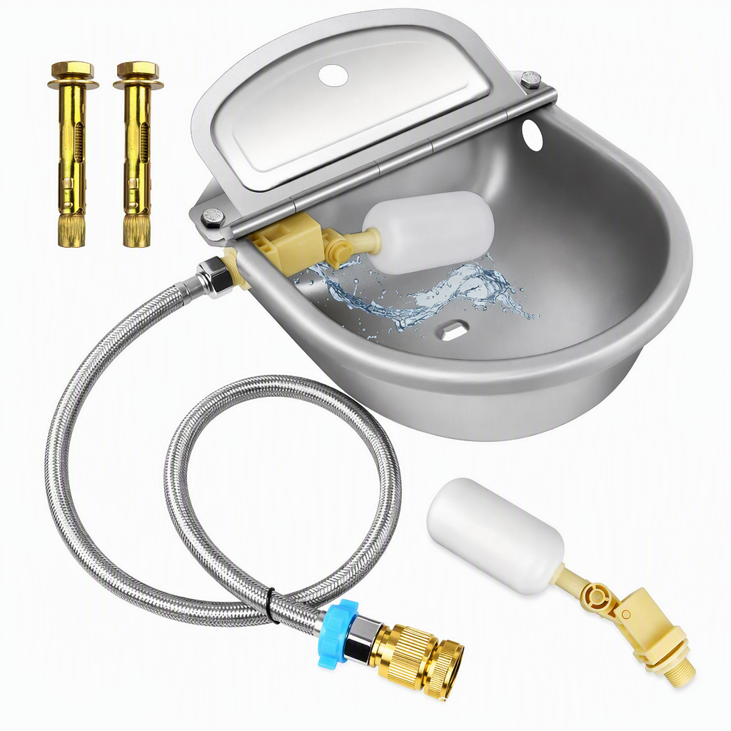 🐄 Automatic Stainless Steel Livestock Water Bowl - Farm Float Valve Drinker