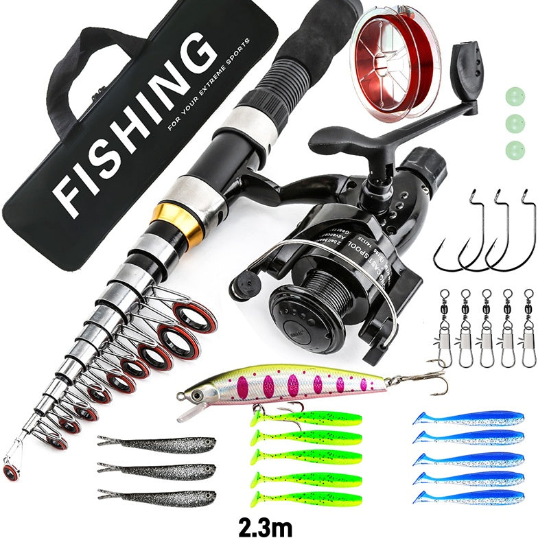 π£ Telescopic Fishing Rod and Reel Combo Kit with Lures and Bag π