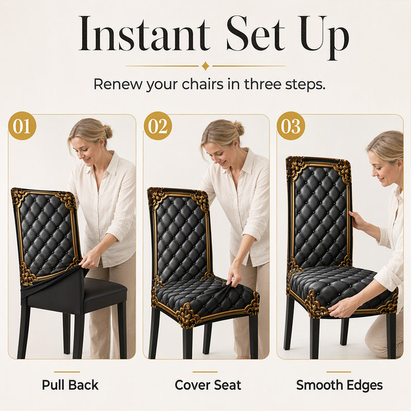 π€ Baroque Stretch Dining Chair Cover β Elegant Washable Furniture Protector
