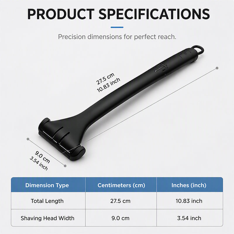 πͺ Foldable Back Hair Shaver β Long Handle Manual Body Groomer