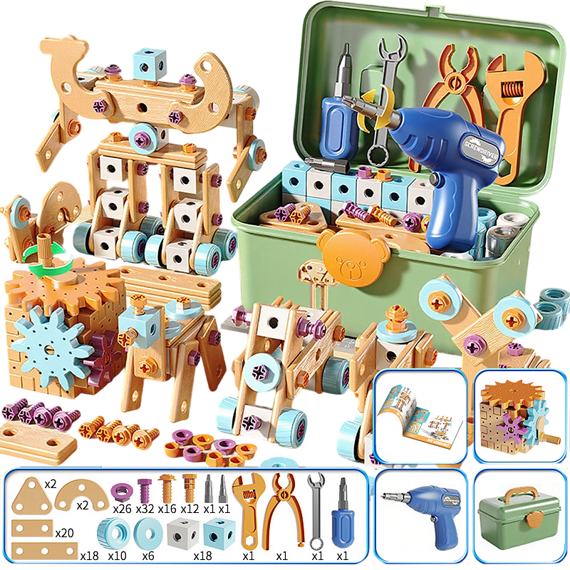 π§° Kids DIY Tool Kit with Electric Drill β 124β190PCS Building Set π§