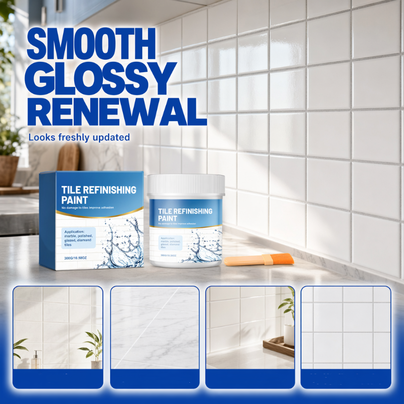 🖌️ White Tile Refinishing Paint with Brush – Bathroom Refresh ✨