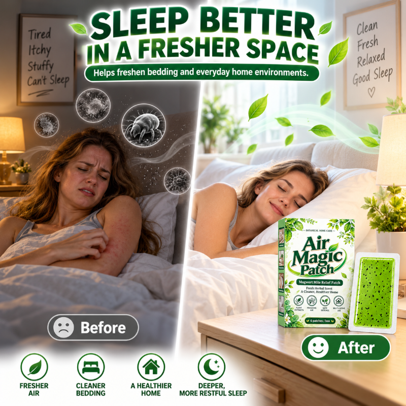 🌿 Long-Lasting Mugwort Mite Relief Patch - 60-Day Natural Defense 🛏️