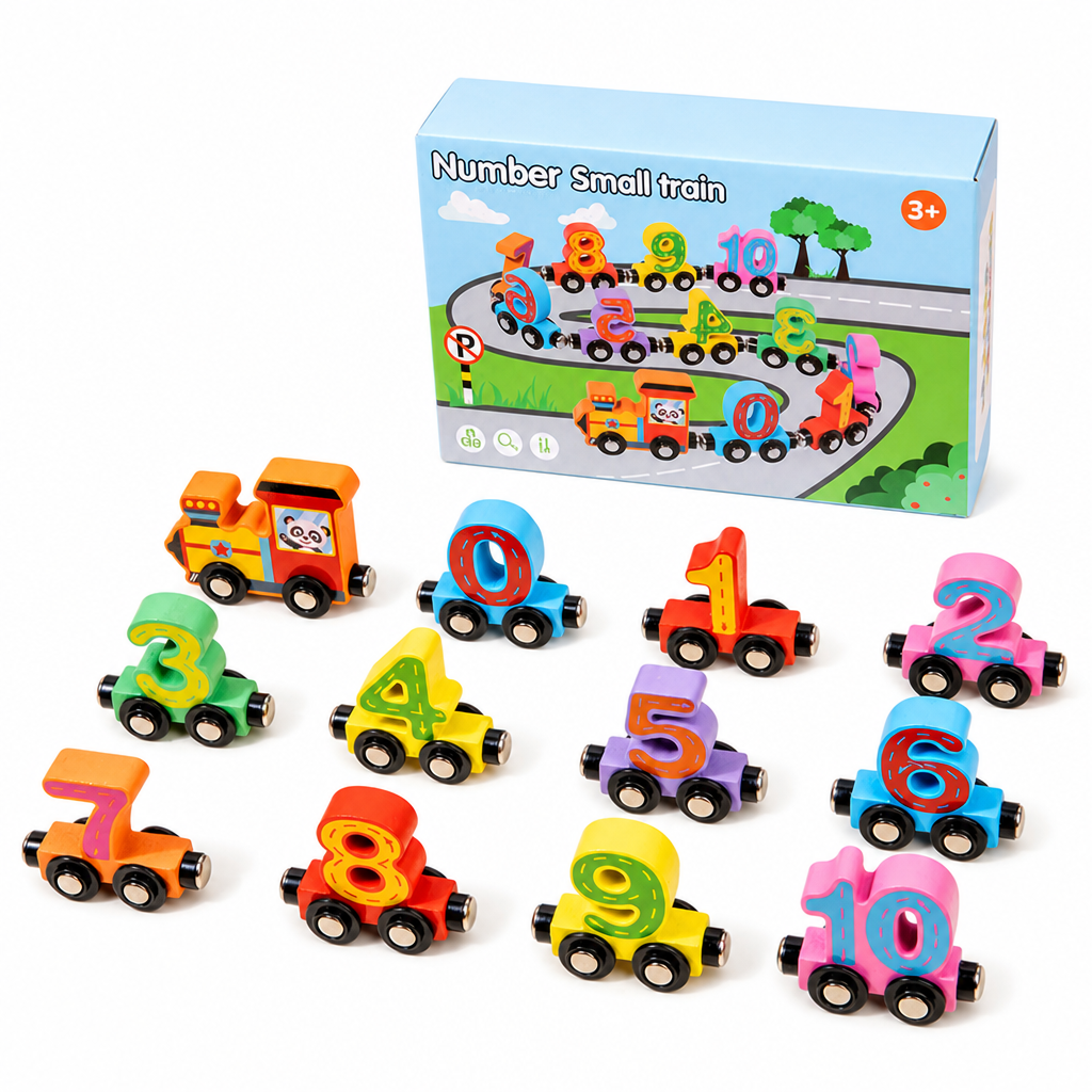 🚂 Magnetic Wooden Number Train Set - Educational Toddler Toy 🔢