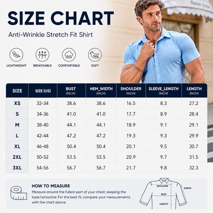 ⚡ 49% OFF – 👔 Men’s Muscle Fit Wrinkle-Free Shirt