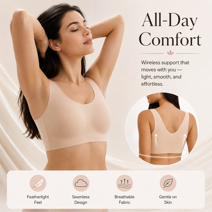 👙 Wireless Seamless Everyday Bra Bare Feel 3D Sculpted Contour Support Bra 🌸