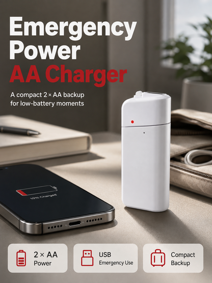 ⚡ Portable Emergency AA Battery USB Phone Charger – Instant Off-Grid Backup 🔋
