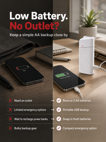 ⚡ Portable Emergency AA Battery USB Phone Charger – Instant Off-Grid Backup 🔋