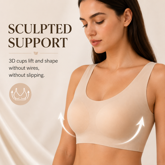 👙 Wireless Seamless Everyday Bra Bare Feel 3D Sculpted Contour Support Bra 🌸