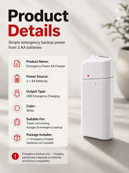 ⚡ Portable Emergency AA Battery USB Phone Charger – Instant Off-Grid Backup 🔋
