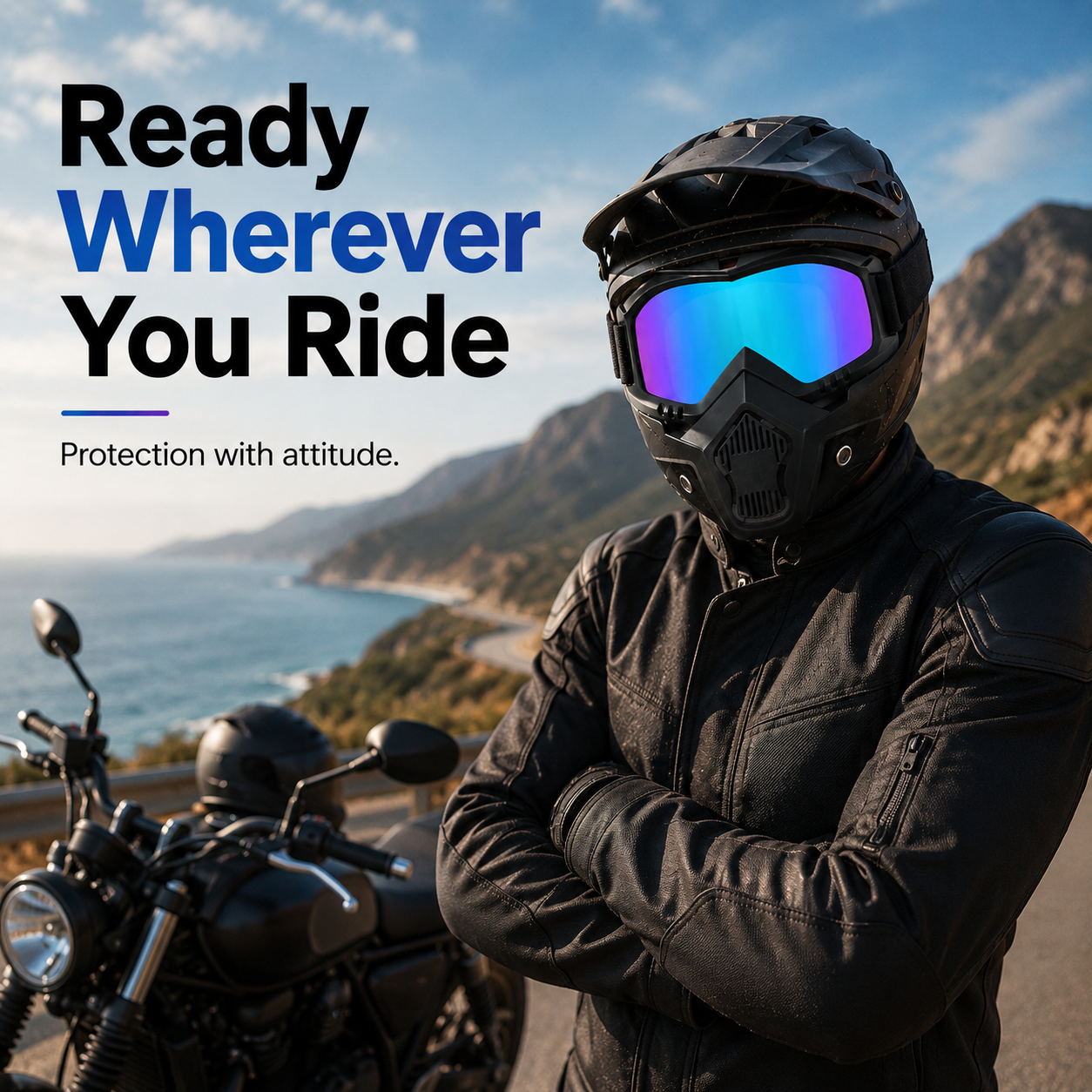 Motorcycle Helmet Riding Goggles: Wind, Dust, and UV Protection; Skull-Patterned Goggles for Full-Face Protection