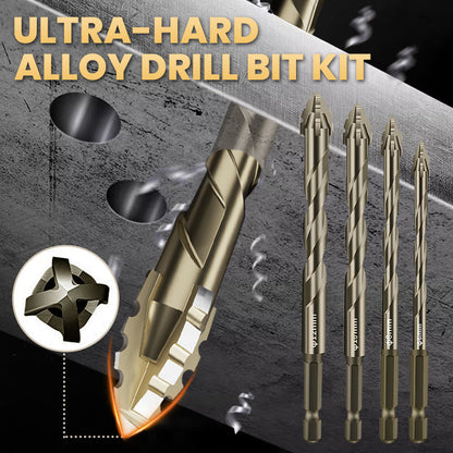 🔥 4PCS Eccentric Spiral Drill Bit Set – Deep Hole Drilling for Wood, Metal & Concrete ⚙️