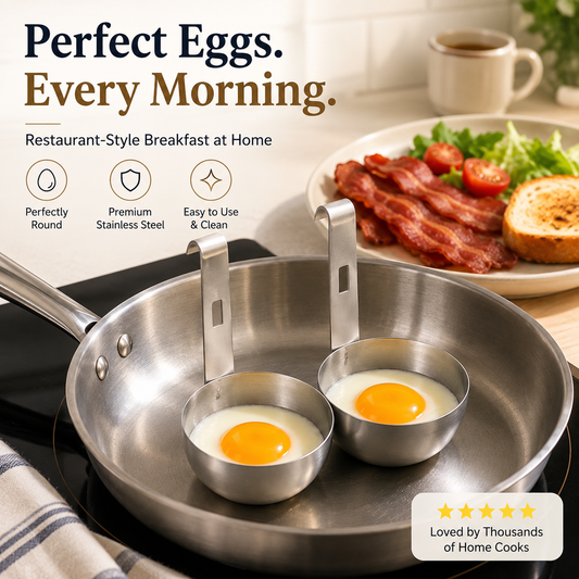 🍳 Stainless Steel Egg Poacher Cup – Hanging Pan Egg Cooker for Perfect Round Eggs