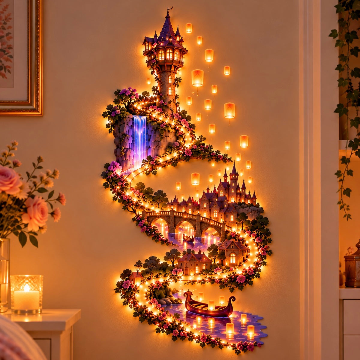 ✨ Illuminated Fairytale Wall Décor | Glowing Storybook Scene