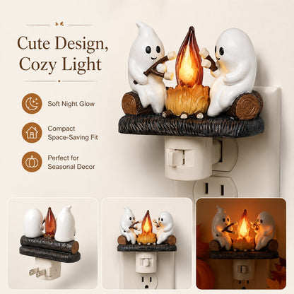 👻 Ghost Campfire Flickering LED Nightlight 🔥