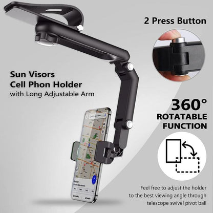 🔥49% OFF📱1080° Adjustable Car Sun Visor Phone Holder