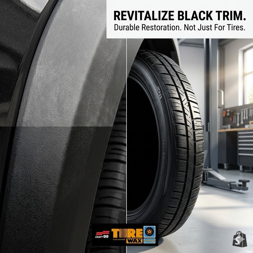 Car Tire Wax, Gloss Enhancer, Foam, Waterproofing, Rubber Darkener, Durable, Anti-Aging, Premium Care