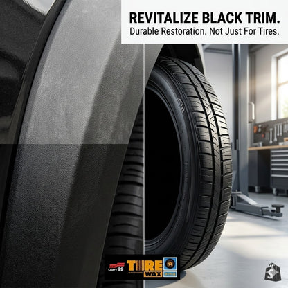 Car Tire Wax, Gloss Enhancer, Foam, Waterproofing, Rubber Darkener, Durable, Anti-Aging, Premium Care
