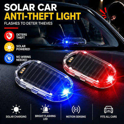 🚨 Solar Powered Simulated Car Alarm LED Warning Light | Wireless Anti-Theft Strobe Beacon 🚗