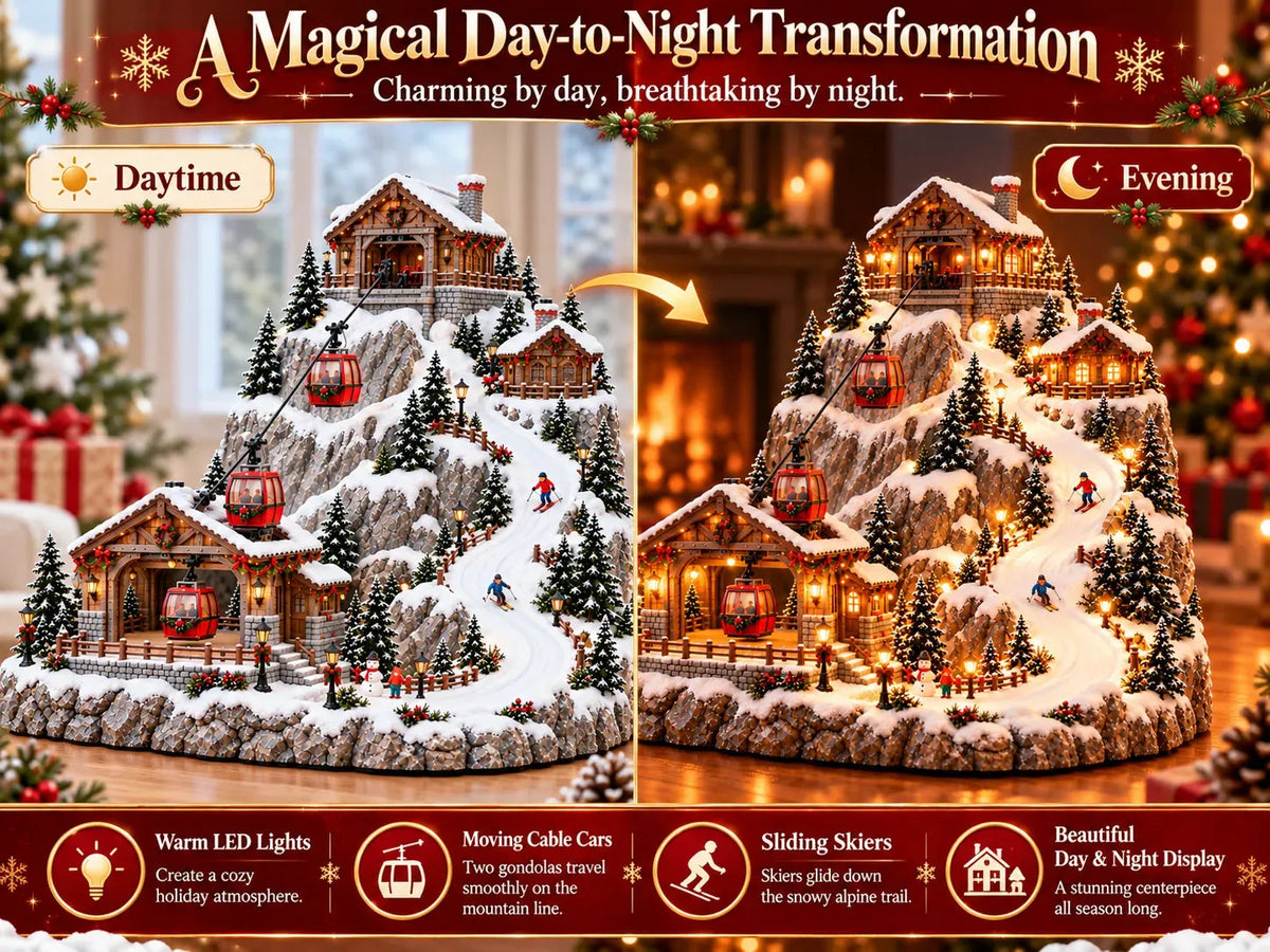 🏔️ Alpine Christmas Ski Village™ – Festive Mountain Holiday Display