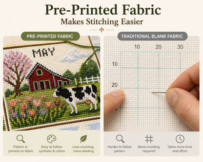 🔥 Limited-Time Offer! 49% OFF - A Year in Stitches – 12-Month Seasonal Cross Stitch Kit 🌿
