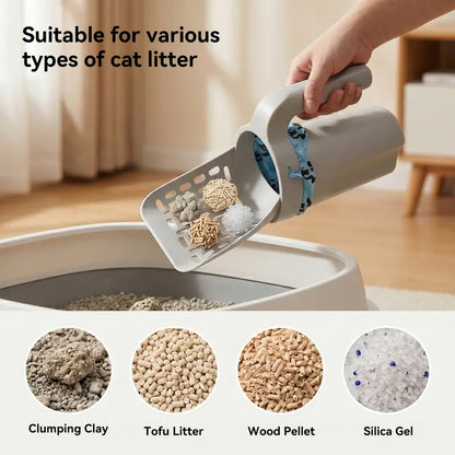 🔥 50% OFF TODAY | 🐾 3-in-1 All-in-One Cat Litter Scoop With Waste Bags 🗑️