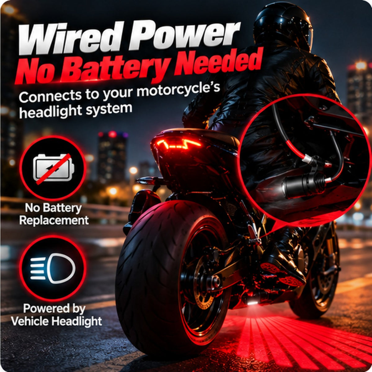 🏍️ Dual Motorcycle Angel Wing Ground Projection Light Kit - IP67 LED ✨