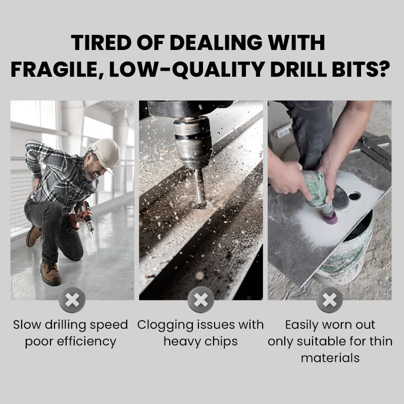 🔥 4PCS Eccentric Spiral Drill Bit Set – Deep Hole Drilling for Wood, Metal & Concrete ⚙️