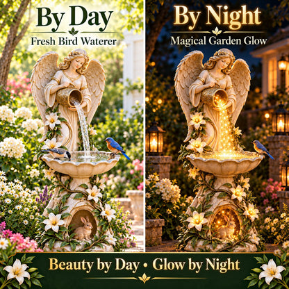 ✨Last Day 50% OFF✨☀️ Solar Angel Starlight Bird Waterer™🪽 – Lighted Garden Birdbath & Outdoor Decor
