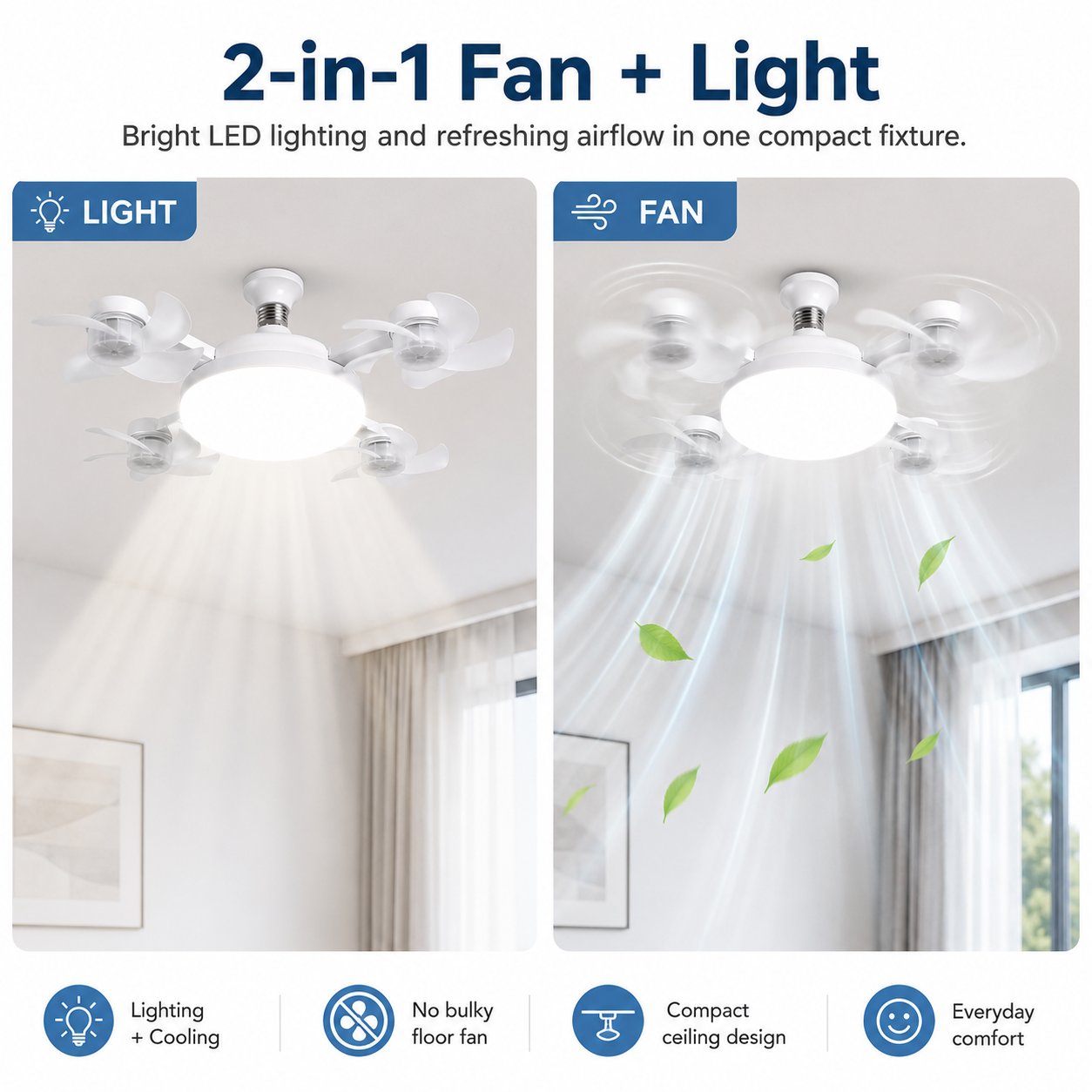 2026 💡 New E27 Socket Ceiling Fan Light